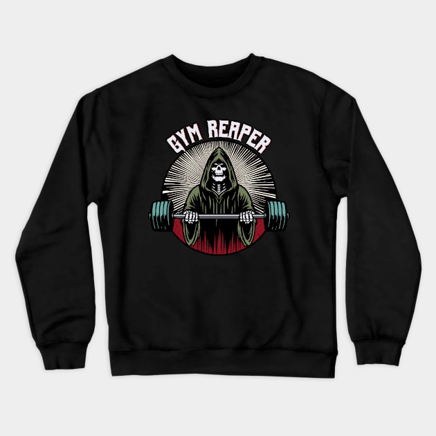 Gym Reaper Workout Crewneck Sweatshirt by SunGraphicsLab